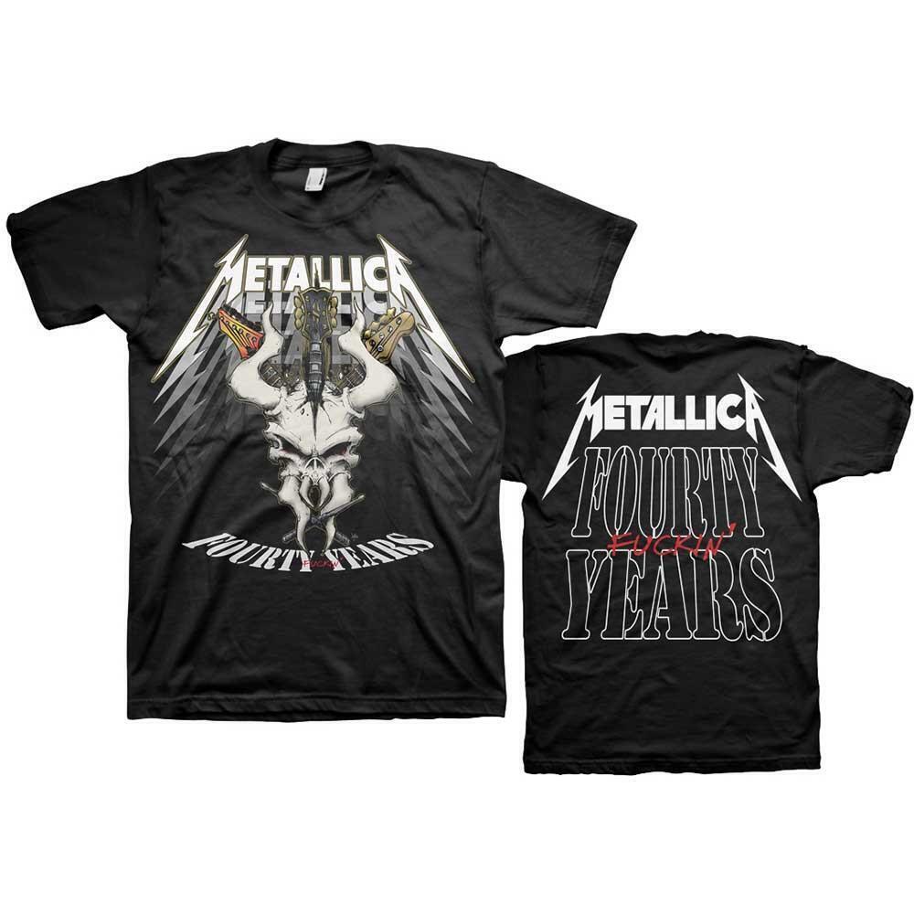Metallica Unisex T Shirt 40Th Anniversary Forty Years Back Print 2 Sided